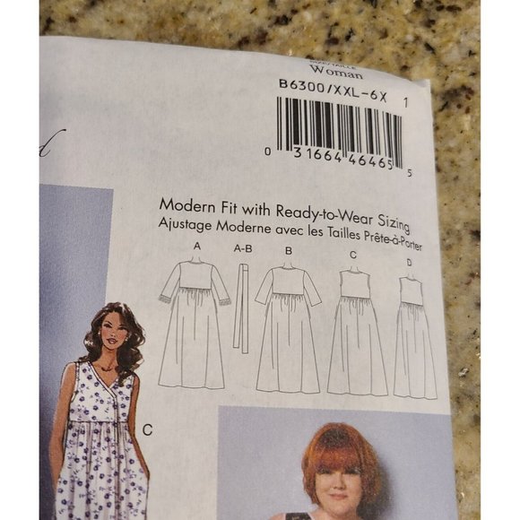 Butterick 6300 Robe Pajama Negligee Pattern Size 2x-6X Empire Waist - Picture 3 of 10